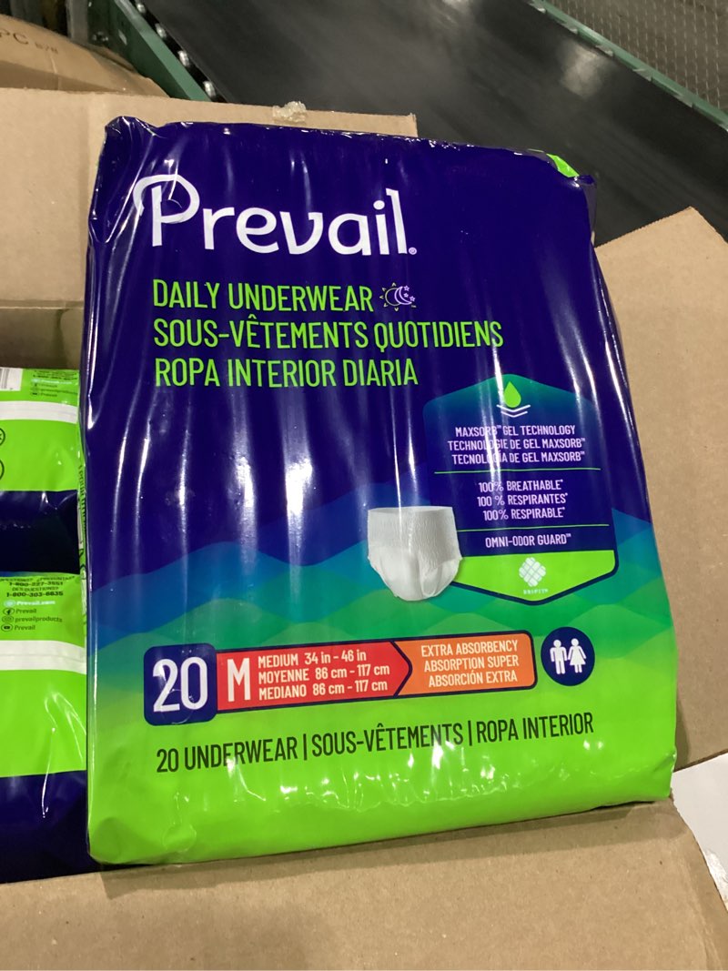 Condition photo showing New/Like New for prevail daily underwear  incontinence  disposable  extra absorbency  medium  20 ct