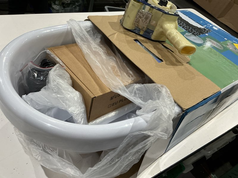 Condition photo showing As Is for ionic foot bath detox machine with 50 liners, foot detox machine to remove toxins, portable home foot spa, 2 ion arrays for detox & relaxation, easy clean, perfect for family/gift/self-care paired basin