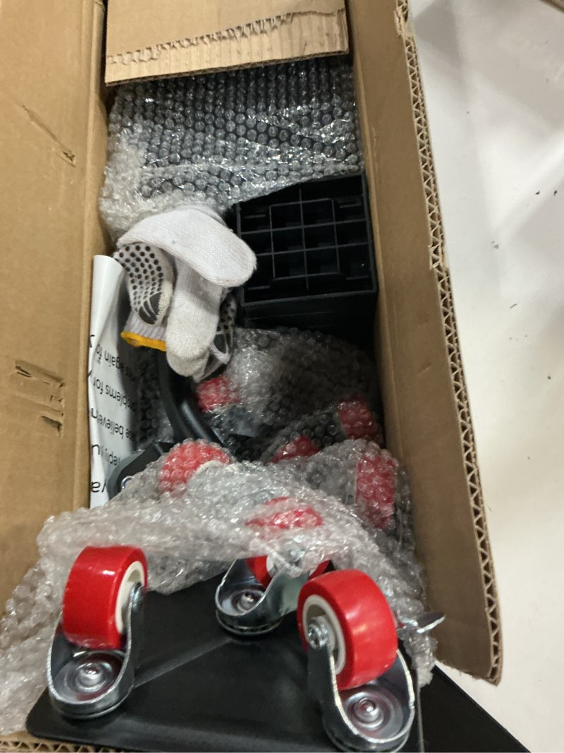 Condition photo showing Good Condition for heavy duty 1500lbs furniture dolly & movers with 5x 360° wheels - carbon steel panel & non-slip casters, includes lifter jacks, gliders for sofa, refrigerator (5.4 inch, red)