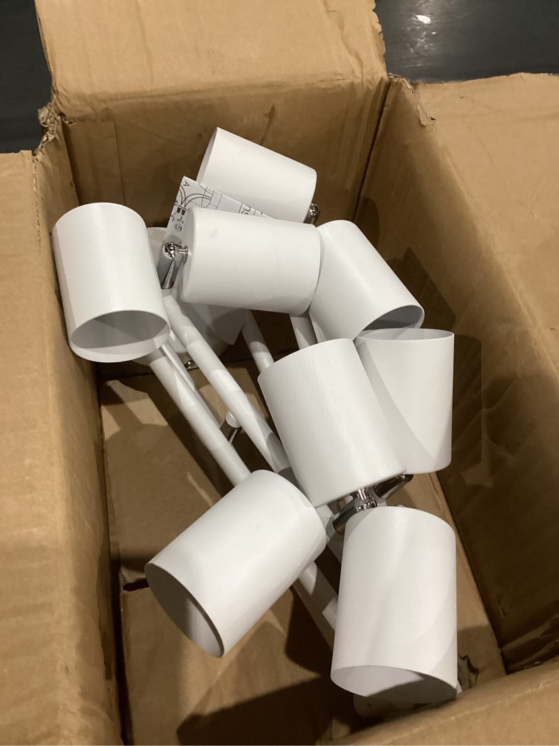 Condition photo showing Good Condition for 8 Light Track Lighting Fixtures Ceiling, Matte White Kichen Track Lighting Fixtures, Rotatable Light Heads, Adjustable Modern LED Track Lights for Kitchen/Hallway, No GU10 Bulb 8 light-white