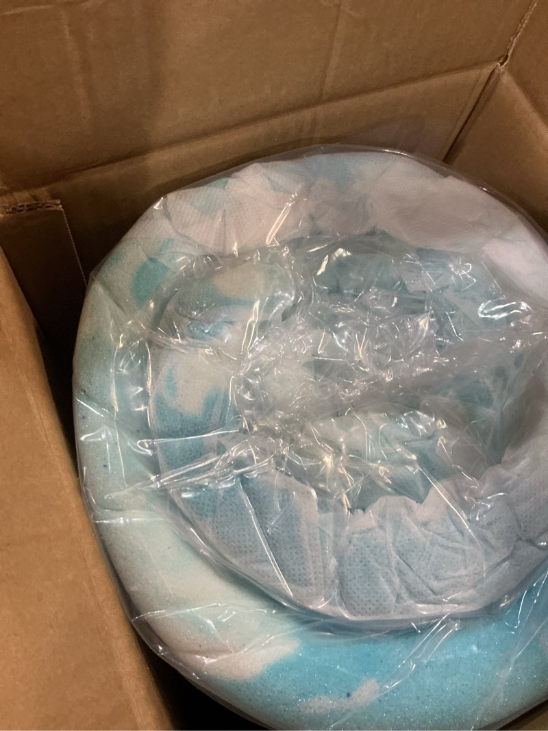 Condition photo showing New/Like New for 2 Inch 5-Zone Queen Memory Foam Mattress Topper, Gel Infused Foam Mattress Topper for Pressure Relief, CertiPUR-US Certified Queen Bed Topper,Blue, 60"×80" 2 Inch Queen