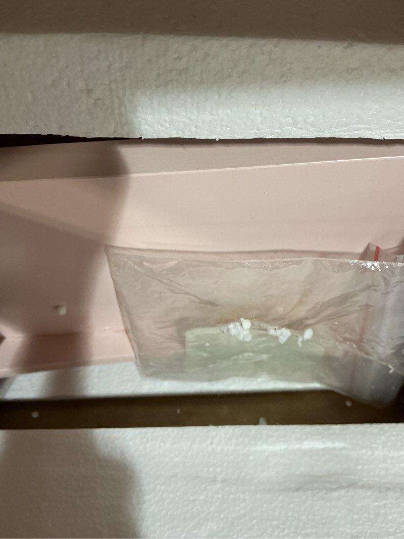 Condition photo showing As Is for Spirich Kids Vanity, Girls Vanity Set with Mirror and Stool and Lights, Kids Vanity Table and Chair Set, Wooden Princess Makeup Desk Dressing Table (Flower Shape with LED Strip)