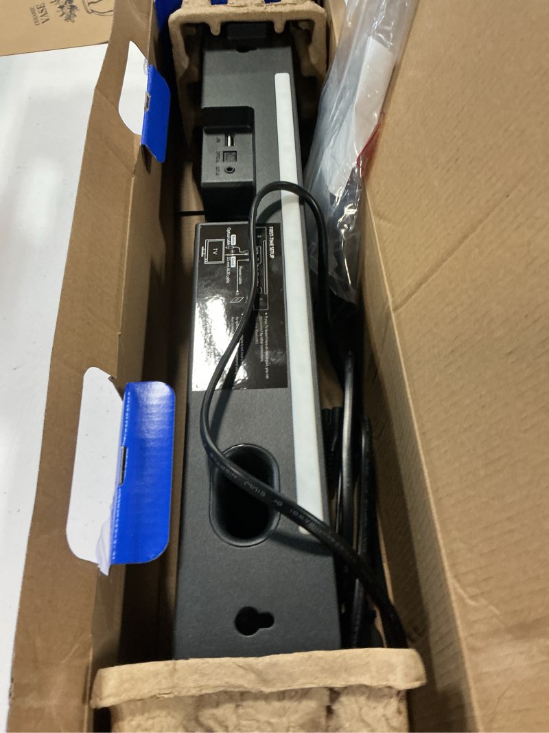 Condition photo showing As Is for onn. 2.0 led soundbar with 2 speakers  20