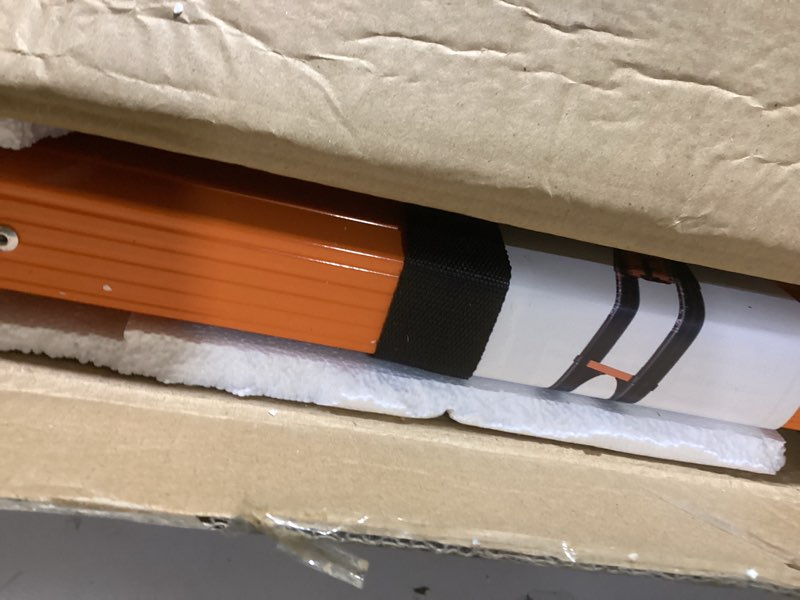 Condition photo showing As Is for 16.5 FT Telescoping Ladder, Aluminum Extension Ladder, 330 lbs Load Capacity, Multi-Purpose Collapsible Ladder for Home and Work; Yellow Yellow 16.5 FT