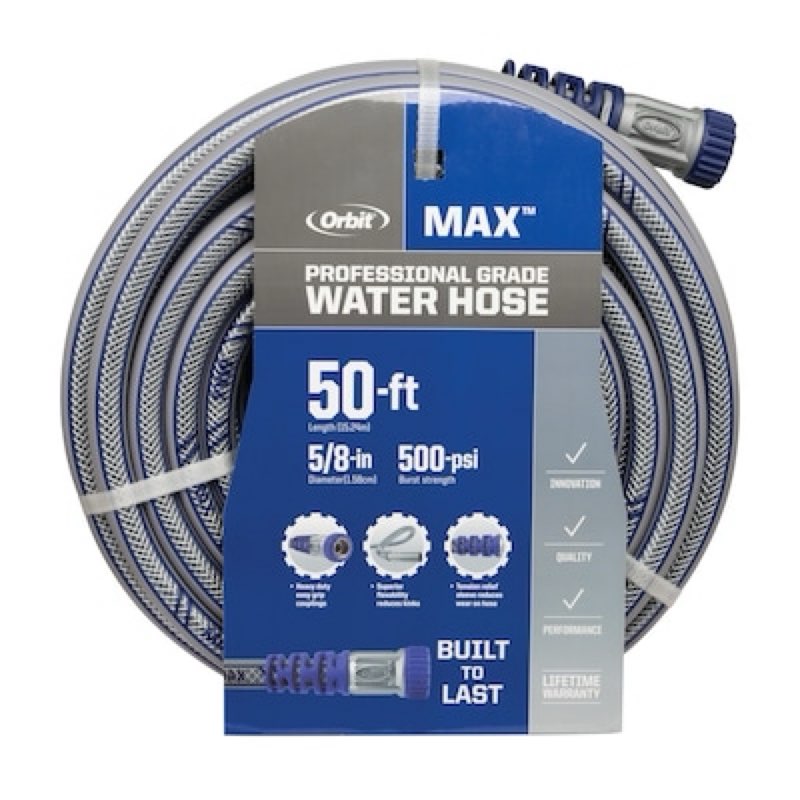 Orbit Max 5/8-in x 50-ft Heavy -Duty Kink Free Hybrid polymer Gray Hose