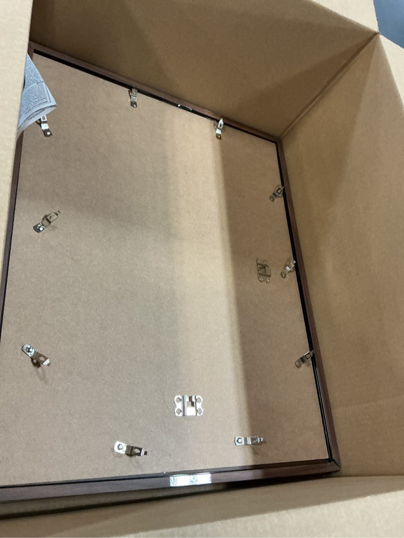 Condition photo showing As Is for ENJOYBASICS 16x20 Picture Frame, Display Poster 11x14 with Mat or 16 x 20 Without Mat, Wall Gallery Photo Frames, Brown, 2 Pack Brown 16x20