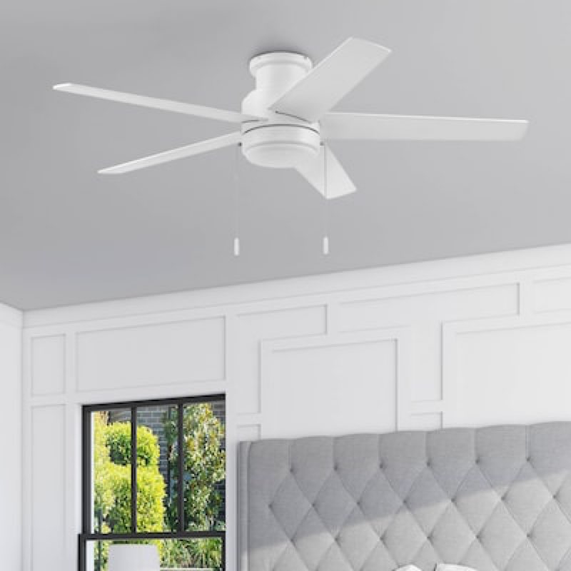  Harbor Breeze Fairbanks Easy2Hang 52-in White with White/Natural Blades Adjustable