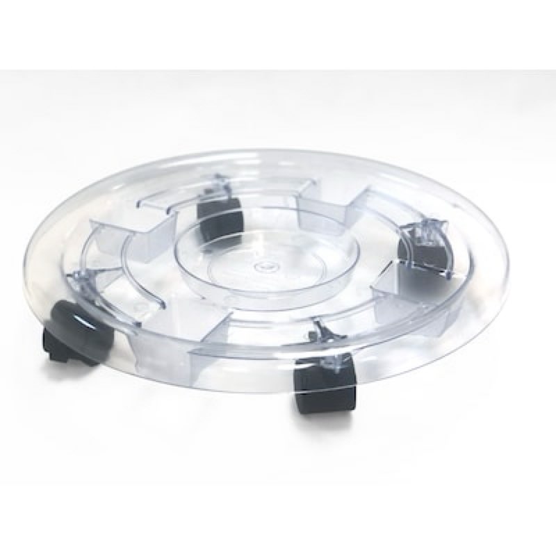 style selections 16-in l x 16-in d x 3.34-in h clear plant caddy