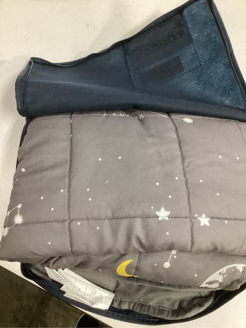 Condition photo showing Good Condition for Topcee Weighted Blanket (5 lbs, 36" x 48") Cooling Throw Heavy Blanket for Sleeping Apply to 40-60 lbs, Soft Thick Breathable Blanket with Glass Bead, Easy Care 17-grey Starry Sky 36"×48"-5lbs