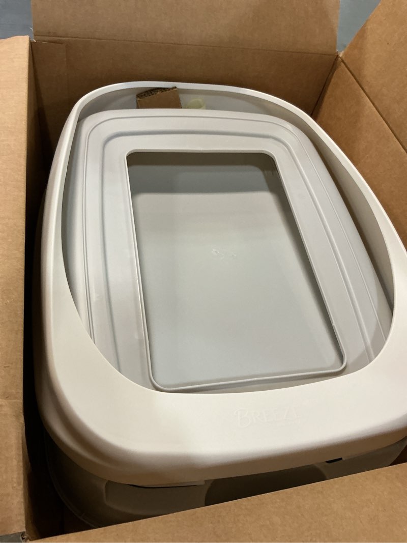 Condition photo showing As Is for purina tidy cats litter box system, breeze system starter kit litter box, litter pellets & pads