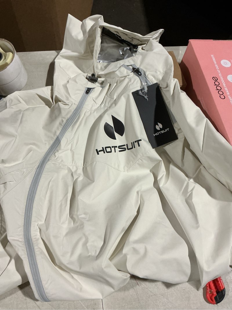 Condition photo showing Good Condition for hotsuit high tech non rip women sauna suit, machine washable sweat jacket pants for fat burner workout, s-3xl pants suit large