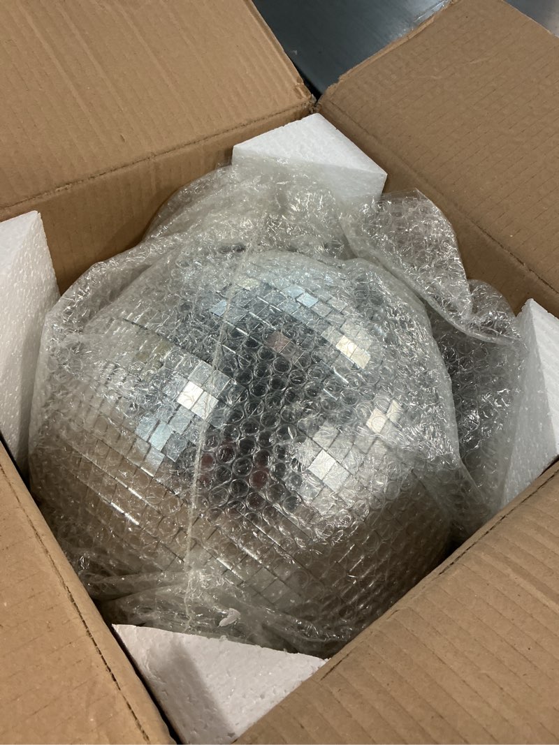 Condition photo showing Good Condition for Mirror Disco Ball Sumono 12 Inch Mirror Ball Lightning Ball with Hanging Ring for DJ Club Stage Bar Party, Wedding Holiday Decoration