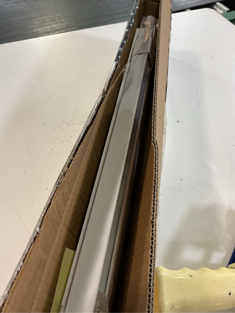 Condition photo showing Good Condition for no tools no drill cordless mini blinds 23" wx 36" h, 1" l-shaped blades, horizontal vinyl blinds for indoor windows, white 23x36in