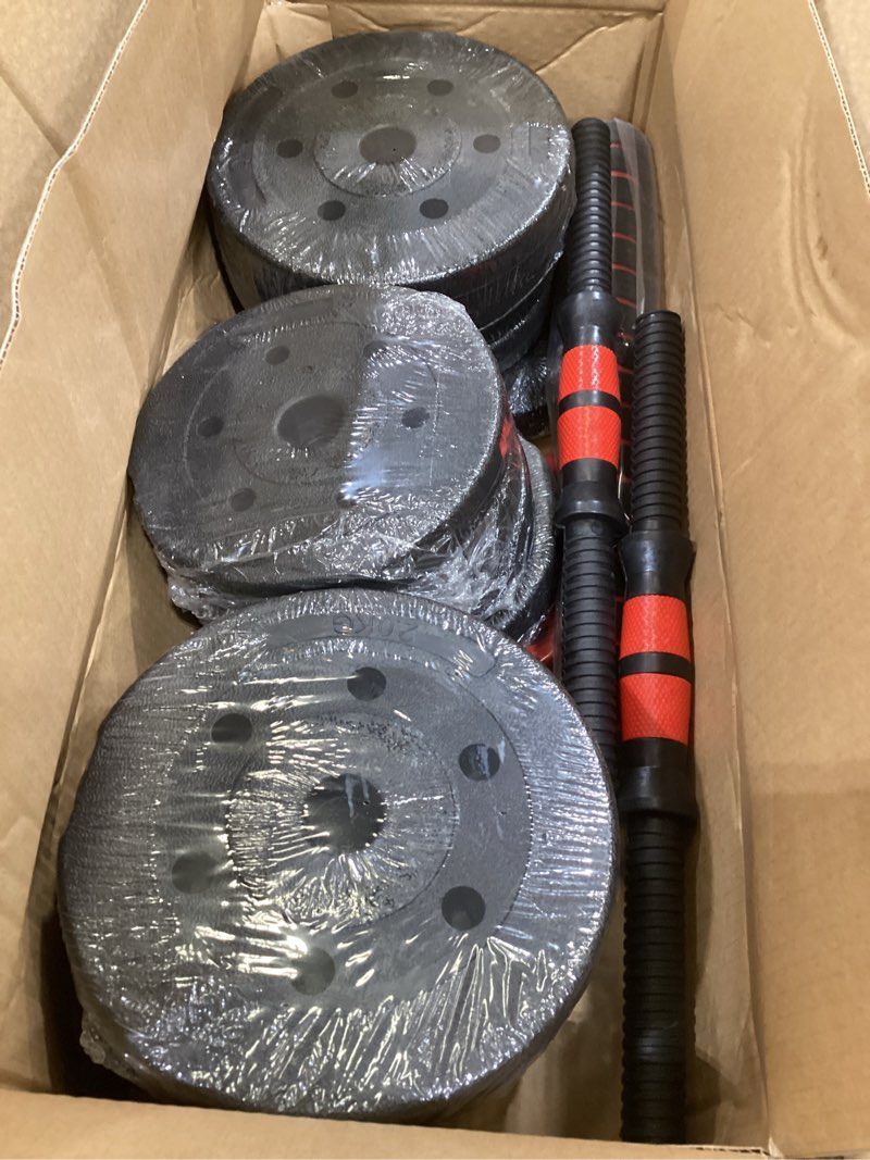 Condition photo showing New/Like New for weight dumbbell set adjustable dumbbells –premium dumbbell barbell combo for fitness – weight set for lifting at home – muscle building comfortable grip design-easy to use-perfect for gym,lifting