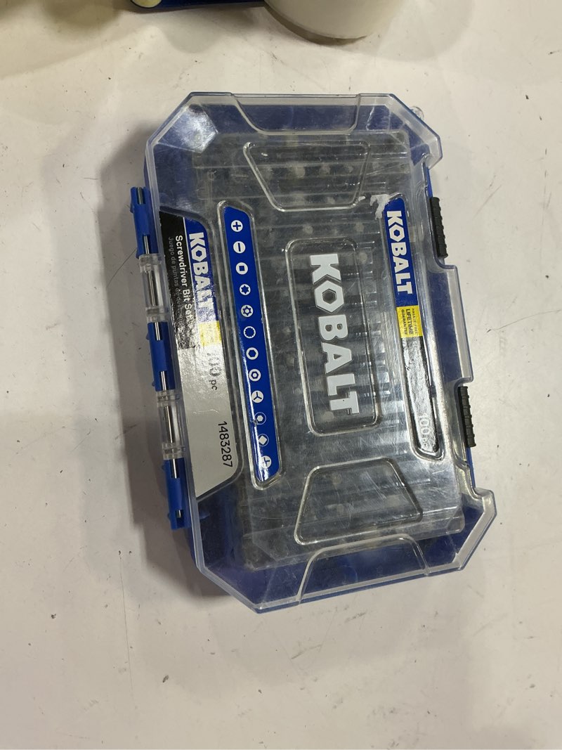 Condition photo showing As Is for kobalt 1-in screwdriver bit set (100-piece)