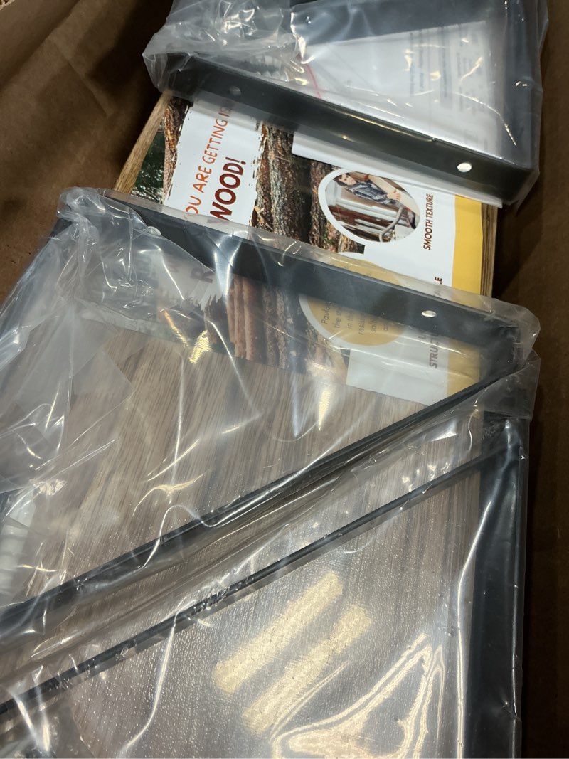 Condition photo showing New/Like New for Wallniture Bora 36 Inch Large Floating Shelves for Wall Storage, Floating Bookshelf Set of 3, Burned Wood Wall Shelves for Books