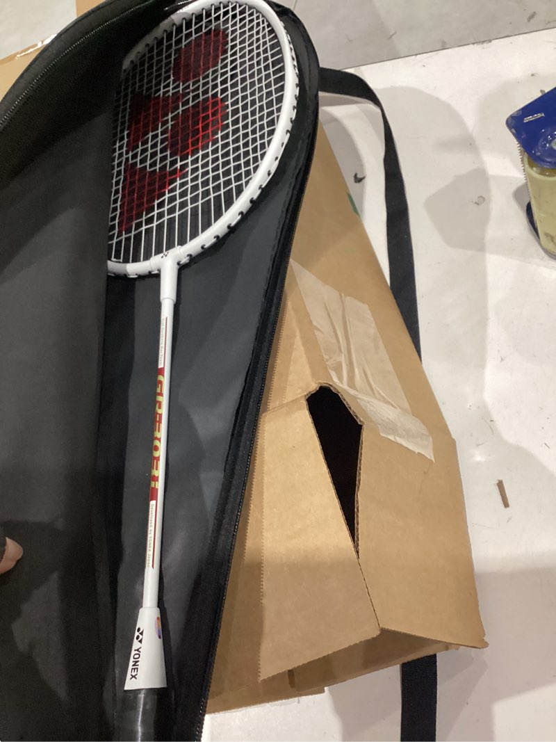 Condition photo showing Good Condition for yonex gr 303i aluminium strung badminton racket with full racket cover (white) | for beginners | 83 grams | high durability