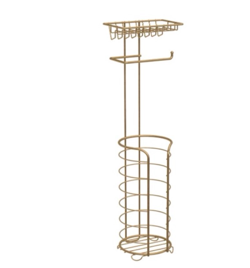 Franklin Brass (1-Pack) Free Standing Toilet Paper Holder Polished Chrome Tissue Holder for Bathroom Organization and Storage Toilet Tissue Stand with Reserve Holder Wall Bathroom Accessories 47664