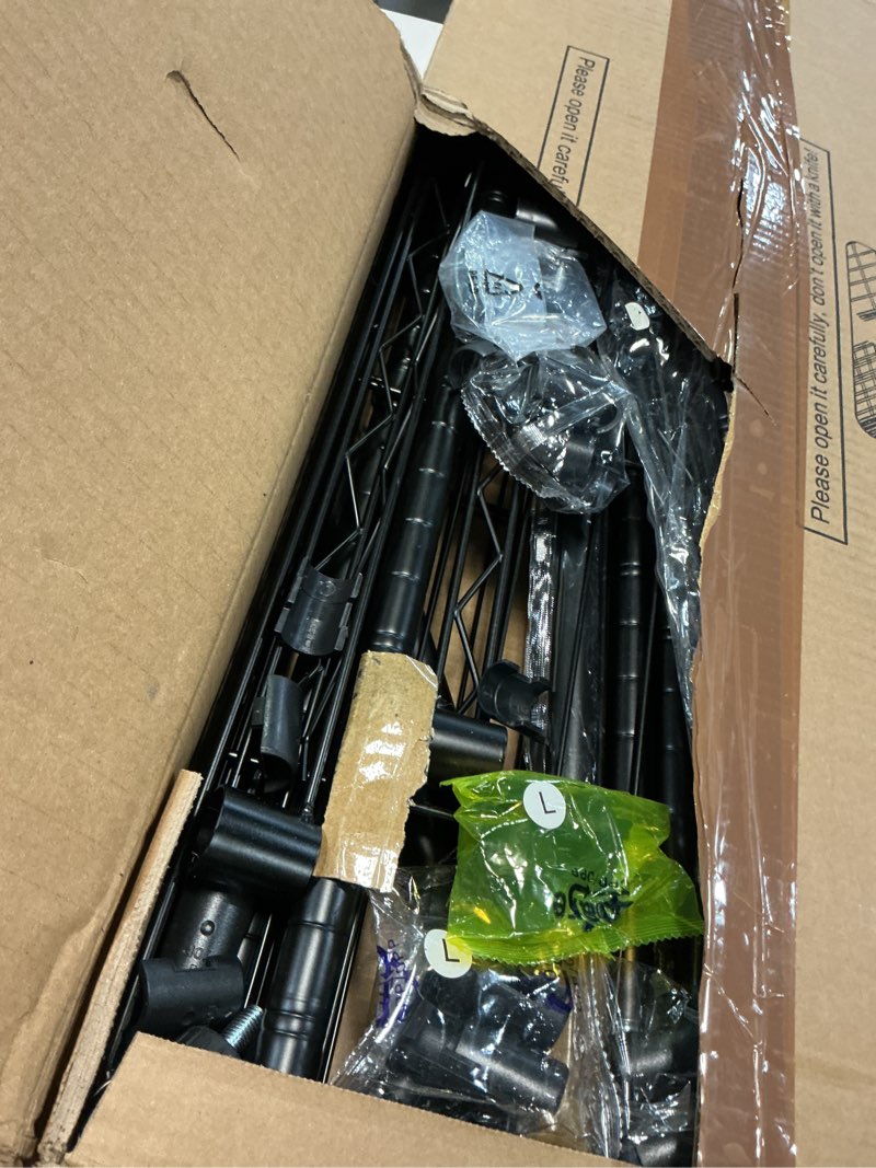 Condition photo showing Good Condition for Ulif U11 Medium Over Washer and Dryer Shelves, 3 Tiers Laundry Room Storage and Organizer Standing Shelf, Metal Freestanding Clothes Drying Rack, 31.1”W x 19.7”D x 77.6”H, Black Black U11 Medium