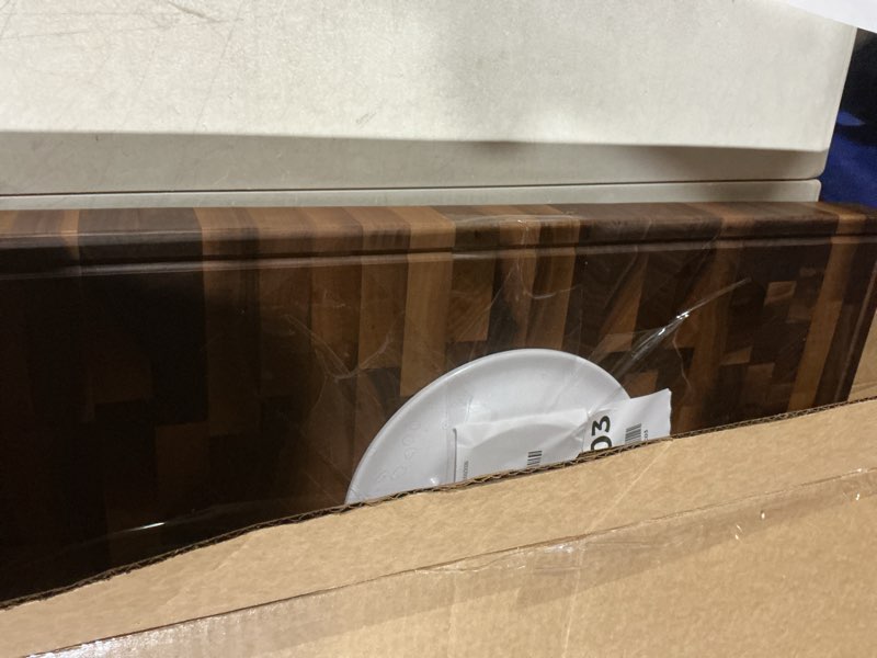 Condition photo showing Good Condition for American Black Walnut Cutting Board (ExtraThick 1.7"), Premium Quality & Professional Butcher Block. Heavy Duty End Grain Wood Chopping Board 15.7"L x 10.2"W (Oil bottle & Plate included) Black Walnut 15.7"L x 10.2"W