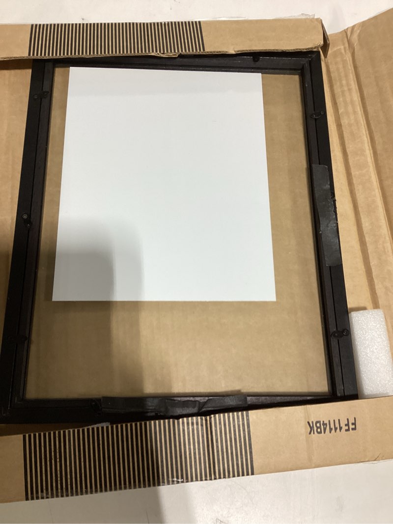 Condition photo showing Good Condition for americanflat 11x14 floating picture frame with polished crystal-clear glass - use as 8x10 picture frame or display 5x7 photo - signature float collection - photo frames for wall display - black 11x14 black