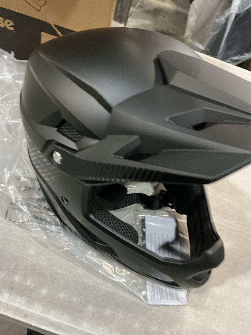 Condition photo showing New/Like New for mongoose title full face team issue bike helmet, head circumferences of 47-62cm, youth and adult sizes