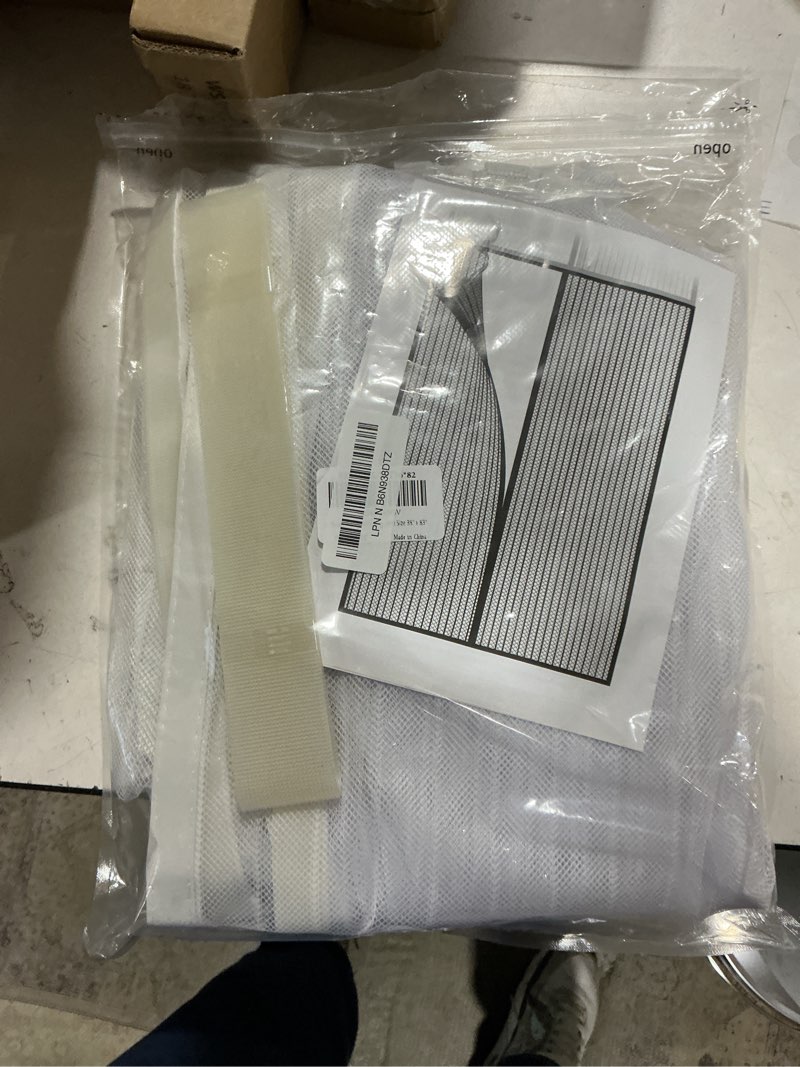 Condition photo showing Good Condition for magnetic screen door mesh 38" x 84" - fits 36" x 82" door size, works for patio, sliding door, keeps bug mosquito out, fresh air flow, white 36" x 82" door (38" x 84" curtain) white