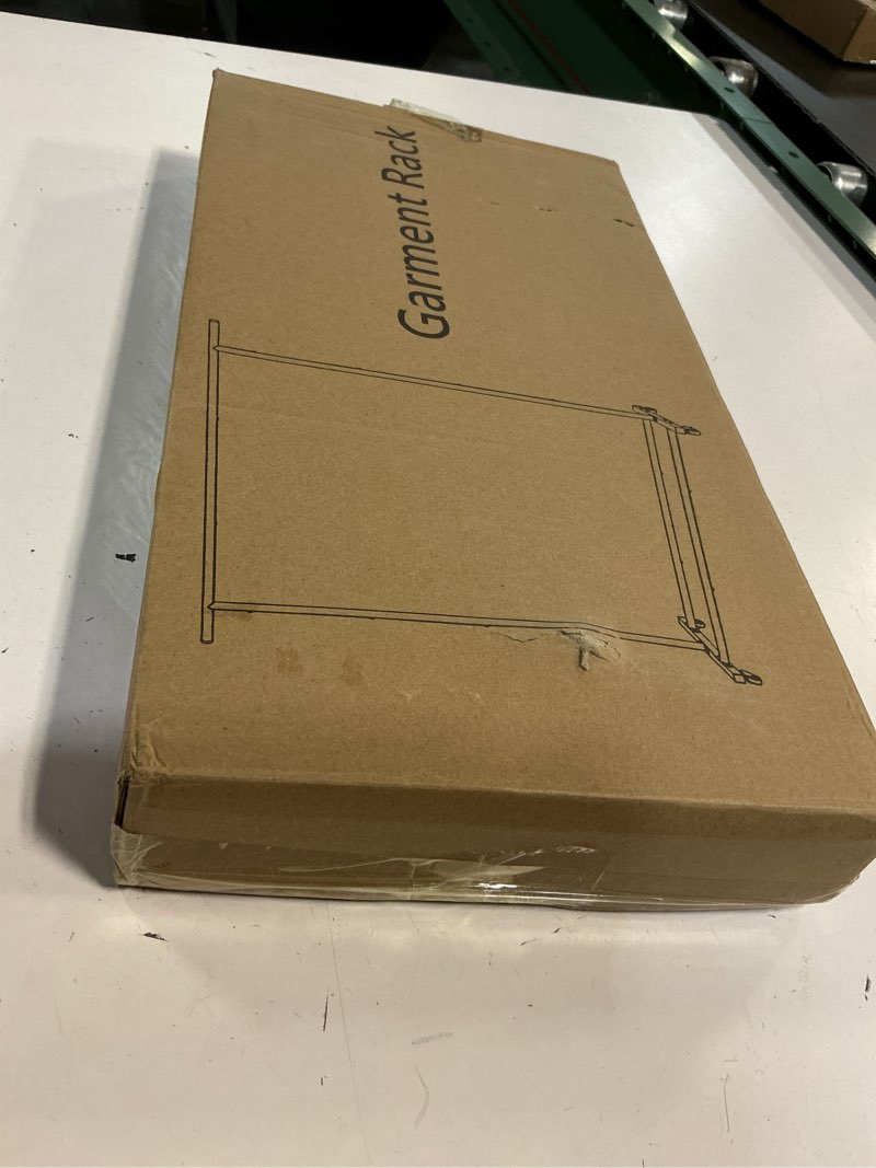 Condition photo showing New/Like New for buzowruil metal rolling clothing rack adjustable freestanding garment organizer with wheels, space-saving design for home, closet, office, or retail, white