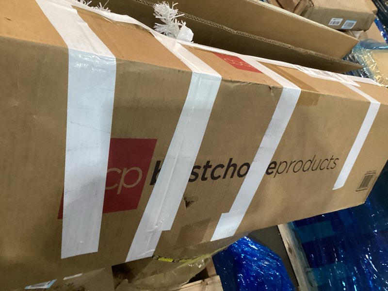 Condition photo showing As Is for Best Choice Products 7.5ft Premium White Hinged Artificial Holiday Christmas Pine Tree for Home, Office, Party Decoration w/ 1,350 Branch Tips, Easy Assembly, Metal Hinges, Foldable Base