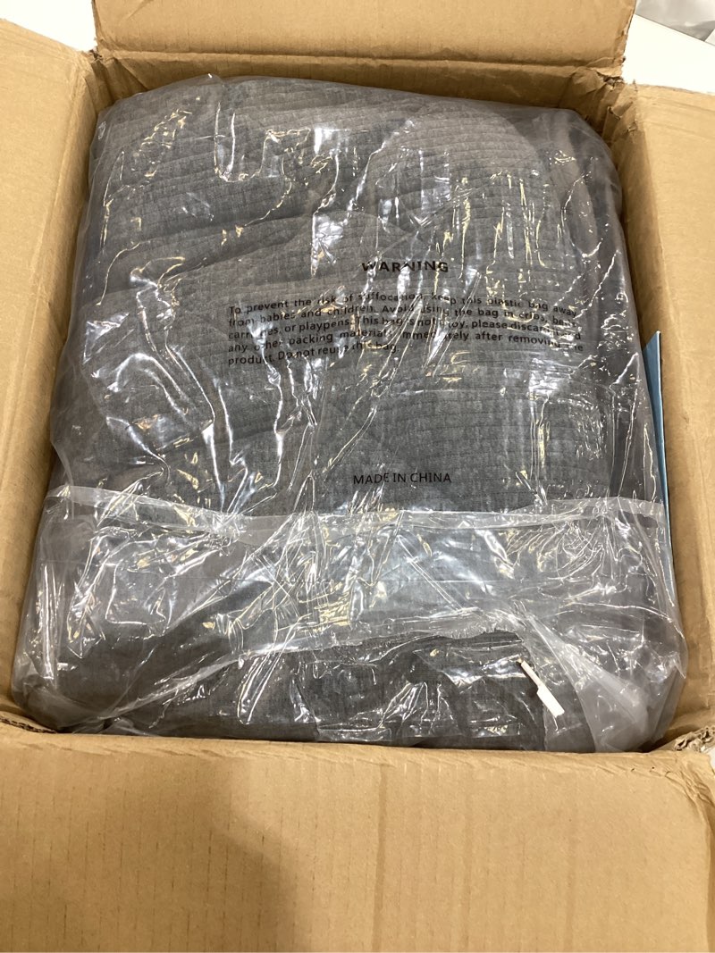 Condition photo showing Good Condition for zonli 20lbs weighted blanket for adults sleeping, double-sided all season reversible 75d cooling mesh & warm ribbed microfiber, 60"x80" grey, machine washable grey 60"x80",20lbs