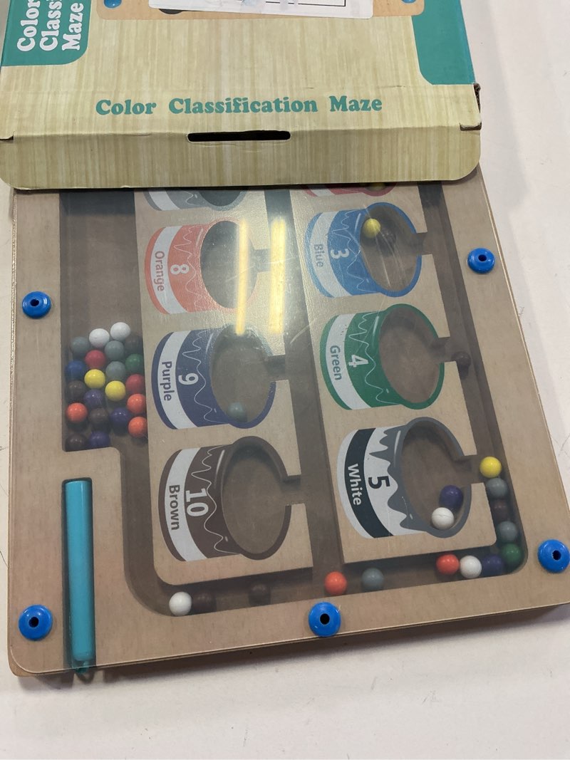 Condition photo showing Good Condition for Magnetic Color and Number Maze - Montessori Wooden Puzzle Board Toys for Toddlers 3 4 5 Year Old, Ma