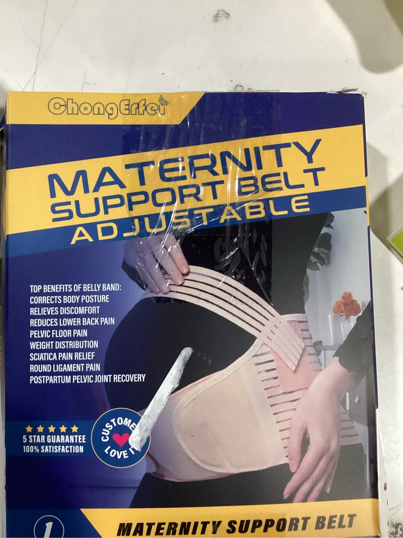Condition photo showing Good Condition for chongerfei maternity belt, pregnancy 3 in 1 support belt for back/pelvic/hip pain, maternity band belly support for pregnancy belly support band (m: fit ab 35.5"-47.3", black) black m: fit ab 35.5"-47.3"