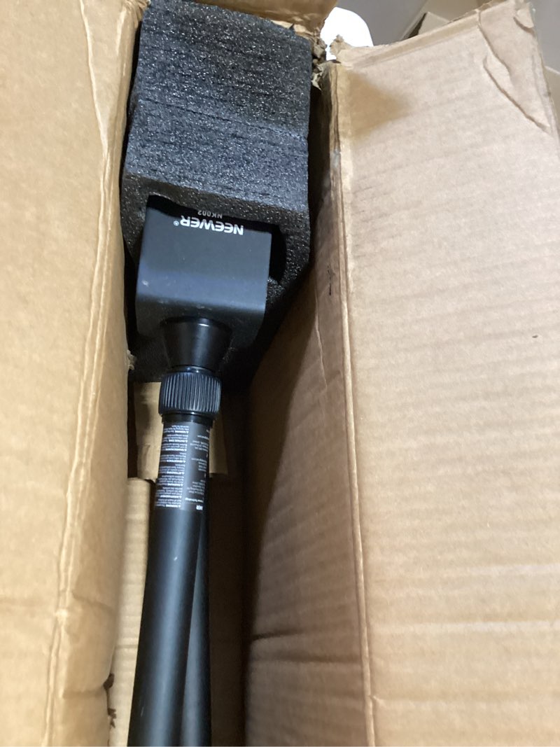 Condition photo showing As Is for neewer basics 64.5" horizontal overhead tripod with ball head/cell phone holder compatible with iphone video recording, aluminum travel stand camera monopod, 360° pan 180° tilt 22lb/10kg load, tp66 ball head for single camera setup