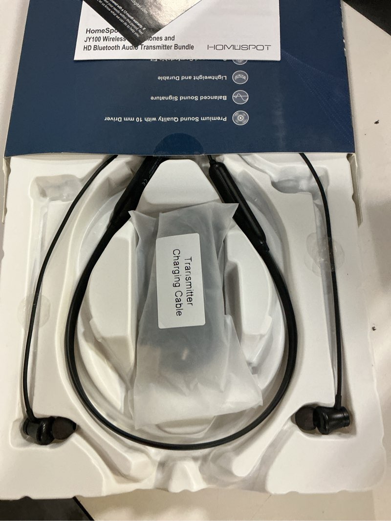 Condition photo showing Good Condition for homespot wireless neckband headphones for tv watching with bluetooth 5.3 aptx ll transmitter no delay lightweight high volume ideal for seniors 3.5mm aux rca toslink optical