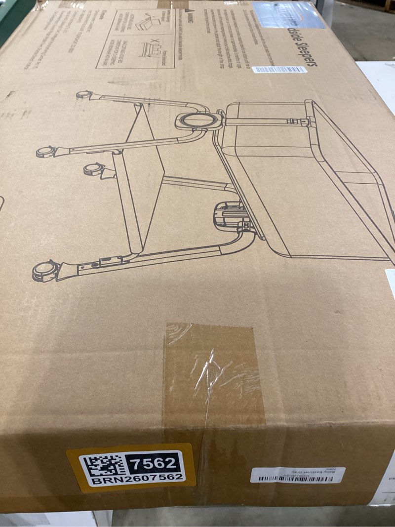 Condition photo showing New/Like New for bassinet bedside sleeper, bedside bassinet for newborn, baby bassinet with 5 adjustable height, rocking bassinet with wheels, breathable mesh & mattress, easy folding portable bedside crib(gray) grey