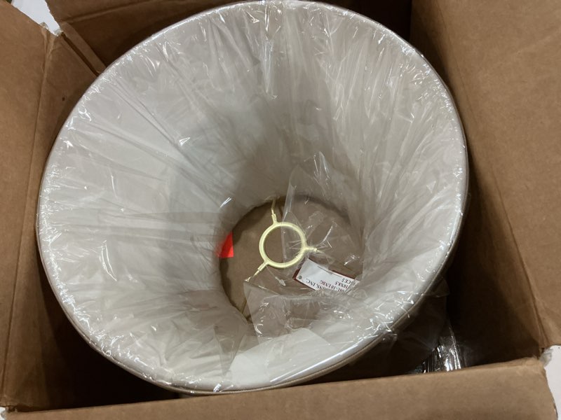 Condition photo showing New/Like New for Royal Designs Modified Bell Lamp Shade, Linen Beige, 6.5 x 10 x 8.5 Linen Beige 6.5 x 10 x 8.5