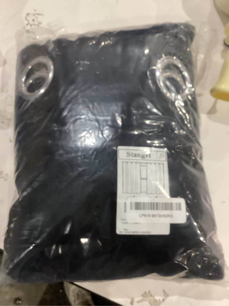 Condition photo showing New/Like New for StangH Black Door Curtains for Bedroom, Grommet Velvet Blackout Thermal Insulated Privacy Window Panels Chill Resist for Dining Living Room, Black, W42 x L84 Inches, 2 Panels