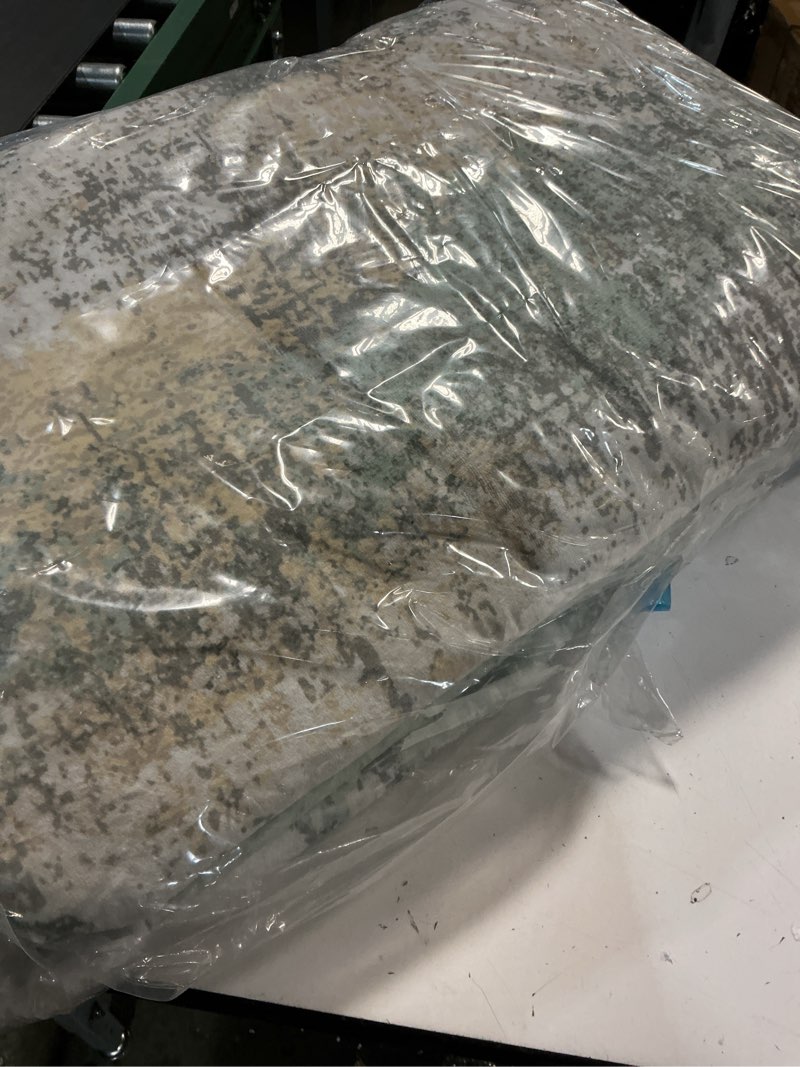 Condition photo showing Good Condition for (unknown measures)genimo 6x9 area rugs for living room, machine washable rug non slip, low pile ultra-thin lightweight large carpet, abstract modern rugs for bedroom, dining room, office, nursery, olive green olive green 6' x 9' (rectangular)
