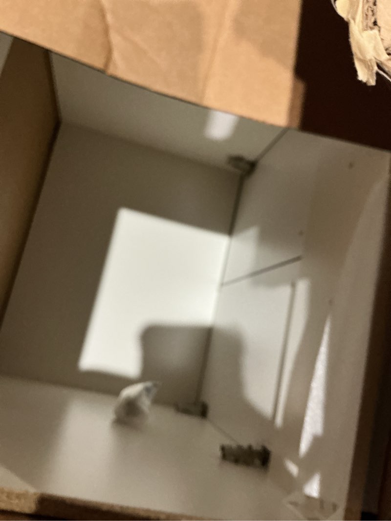 Condition photo showing As Is for project source 24-in deep blue single sink bathroom vanity with white cultured marble top