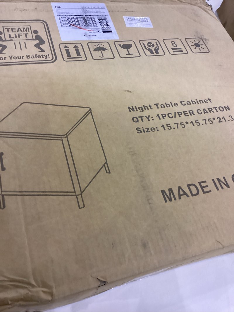 Steehoom Nightstand with 1 Door, Metal Side Table with Wooden top for Bedroom, Living Room and Dorm 