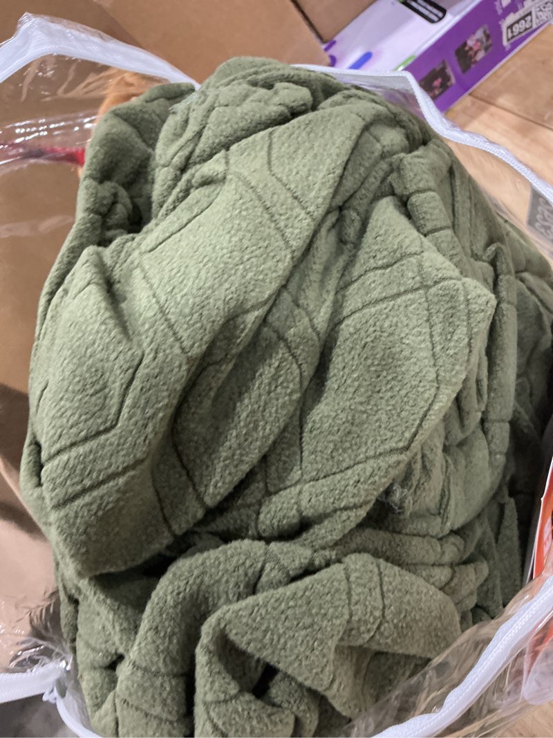 Condition photo showing As Is for vansofy oversized recliner chair cover, 4-pieces stretch recliner covers for recliner chair soft reclining chair slipcover jacquard pattern furniture protector for dogs cats(army green) army green 1 seater--x large