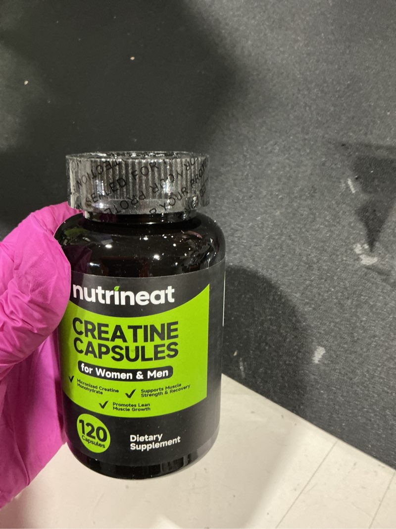 Condition photo showing New/Like New for exp-3/27optimum nutrition micronized creatine monohydrate capsules, keto friendly, 2500mg, 100 capsules unflavored 100 count (pack of 1)