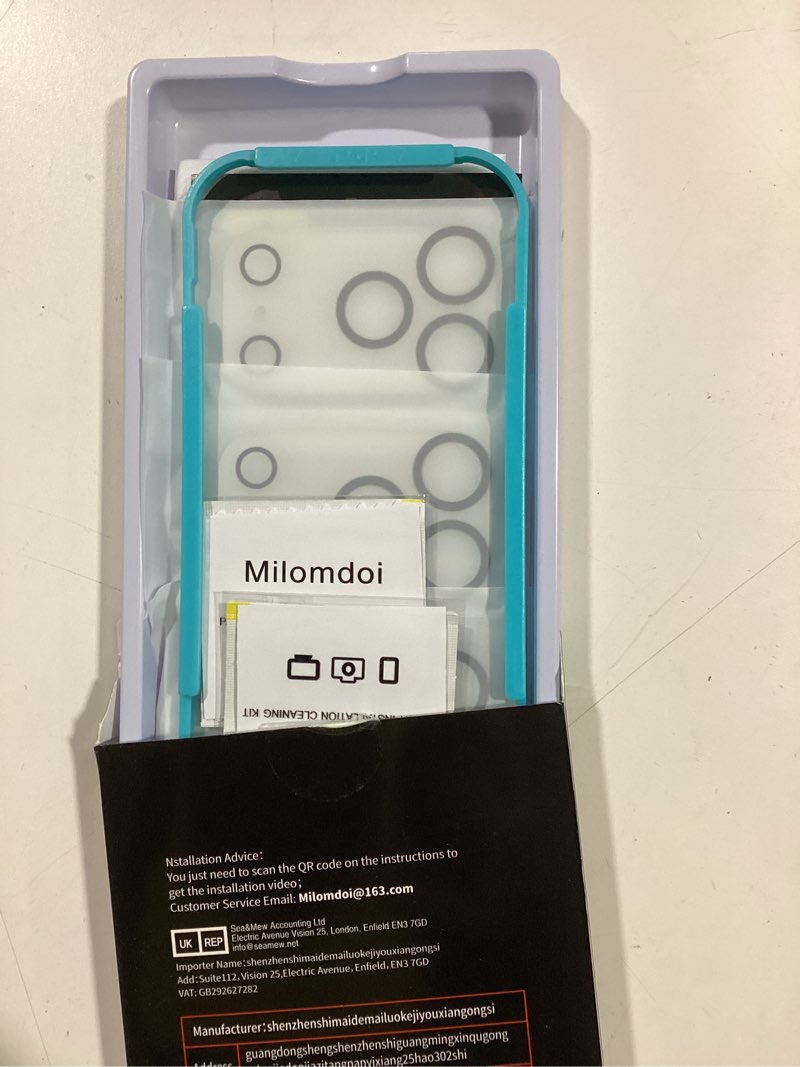 Condition photo showing As Is for Milomdoi 3 Pack Gradient Colorful Privacy Screen Protector for iPhone 17 Pro [Anti-Blue Light Private Film], 3 Pacs Camera Lens Protector Accessories, Case Friendly, Anti-Spy Tempered Glass,Purple iPhone 17 Pro 6,3 inch