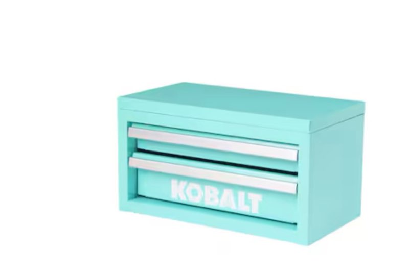 Kobalt Portable Tool Boxes 10.83-in W x 5.91-in H x 5.91-in D 2 -Drawer Teal Steel Tool Box
