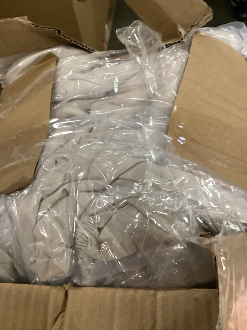 Condition photo showing As Is for monbix king size comforter set - 7 pieces bed in a bag king, apricot beige king bedding sets with comforter, all seasons comforter bed set with sheets, pillowcases & shams