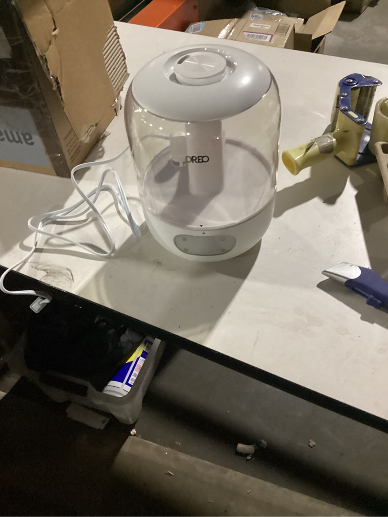 dreo cool mist humidifiers for baby, 3l top fill, 26db quite, ambient indicator light for nursery, less refill, indoor