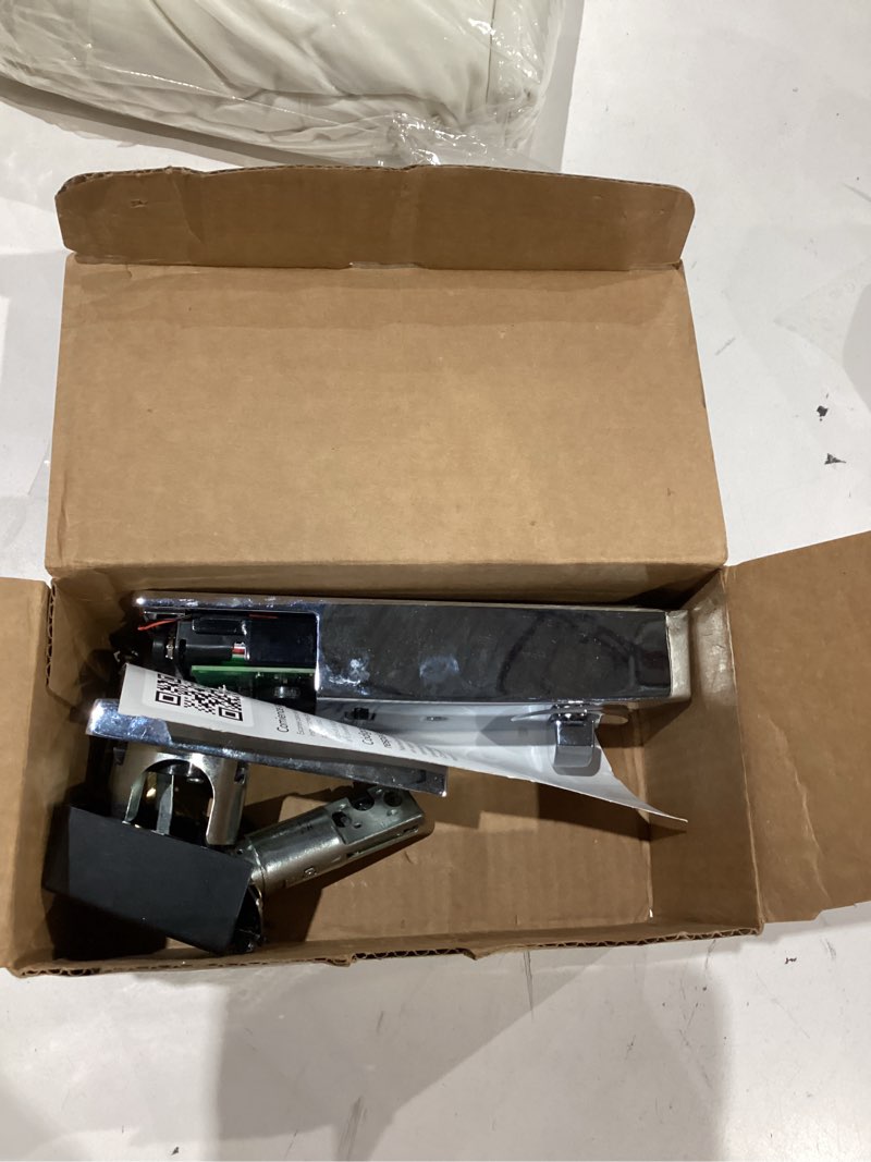 Condition photo showing As Is for schlage be469zp cen 625 connect smart deadbolt with alarm with century trim in bright chrome, z-wave plus enabled, 3 x 8 x 2 inches century bright chrome