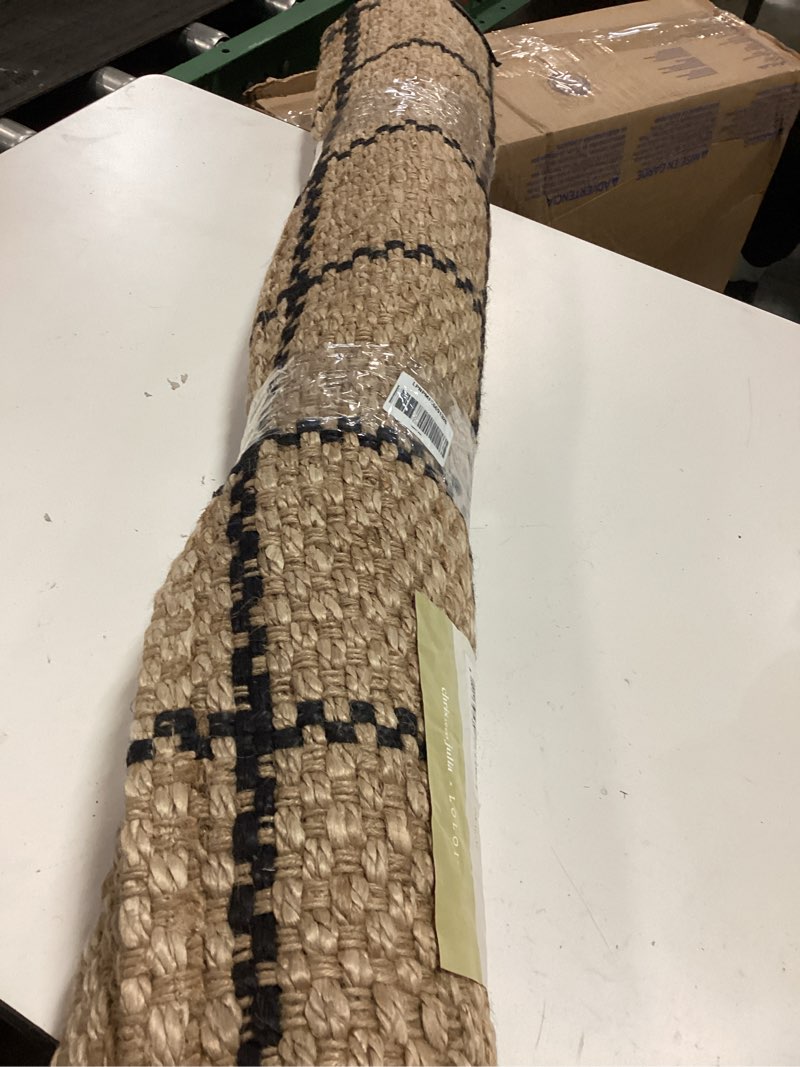 Condition photo showing As Is for Loloi Chris Loves Julia Fletcher Collection FLE-01 Natural/Black 3'-6" x 5'-6", .37" Pile Height, Accent Rug Natural / Black 3'6" x 5'6" (Rectangular)