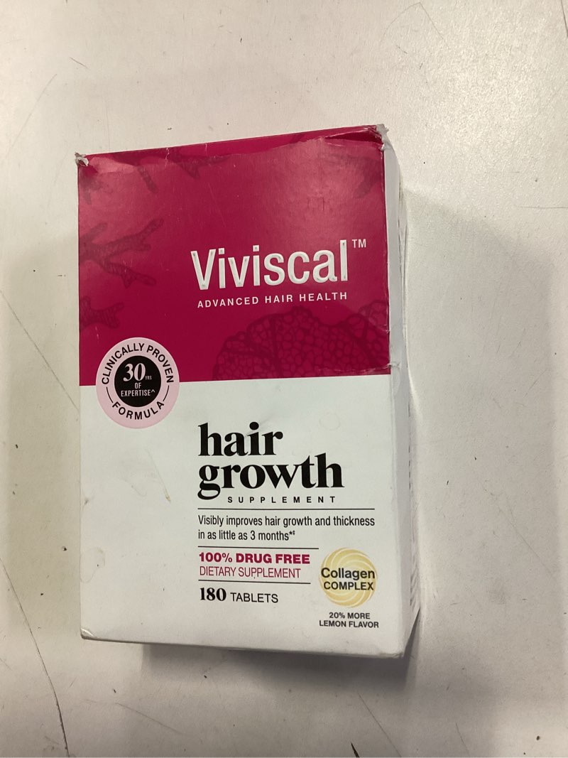 Condition photo showing New/Like New for Viviscal Women's Hair Growth Supplements with Proprietary Collagen Complex, 1 Selling for Clinically Proven Results of Thicker, Fuller Hair; Nourish Thinning Hair (180 Tablets - 3 Month Supply) (B085S7SNM3)