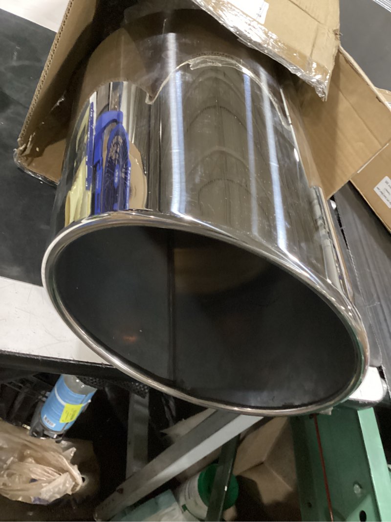 Condition photo showing Good Condition for upower 5" inlet 10" outlet exhaust tip 5 to 10 inch 18" long diesel exhaust tailpipe tip stainless steel rolled edge bolt-on diesel pipe universal for car truck 5"x10"x18"